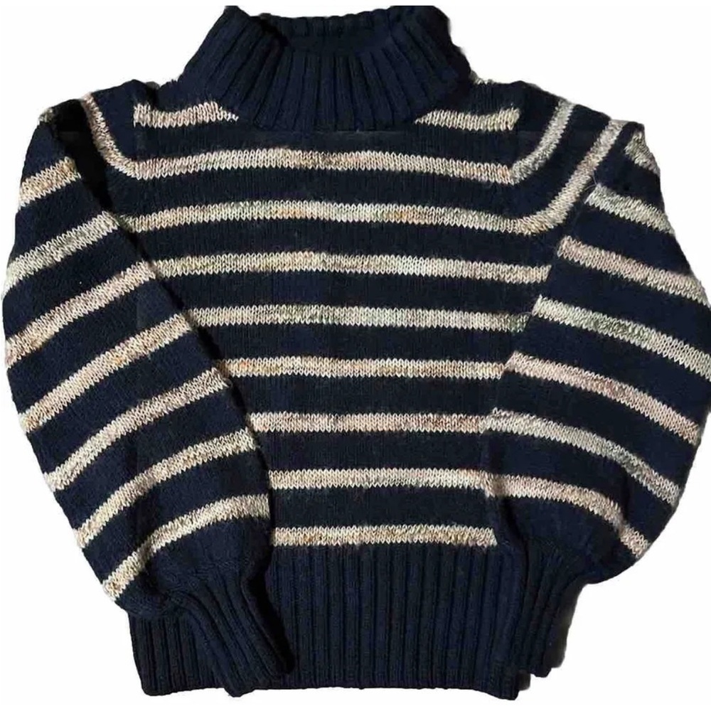 Madewell wool blend striped knit pullover sweat xxs